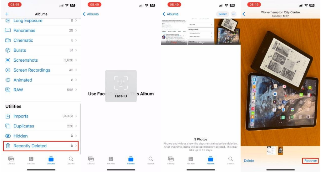 保定苹果14维修分享 iPhone14 上恢复已删除的照片 